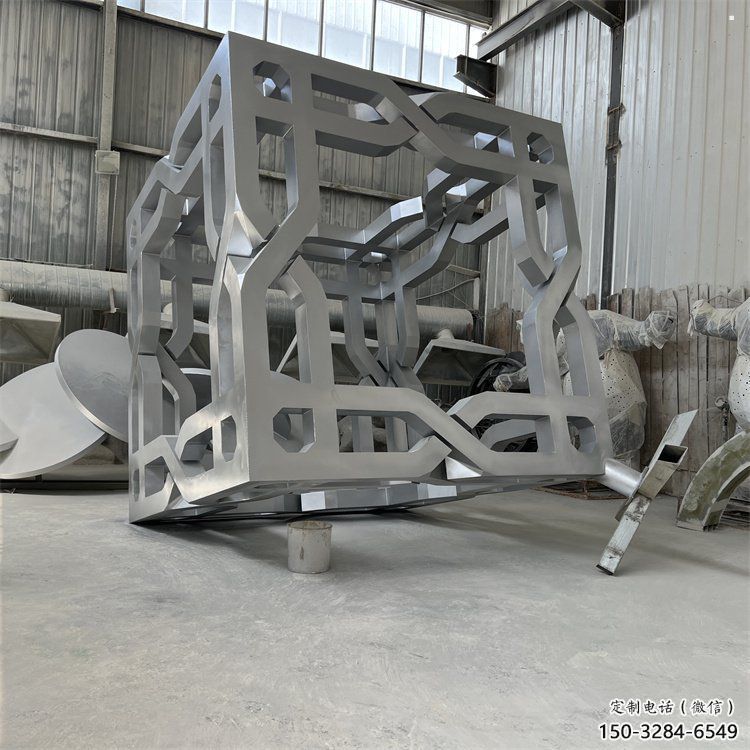 立方體雕塑特供，地標擺件，鏤空鏤空立方體雕塑選用