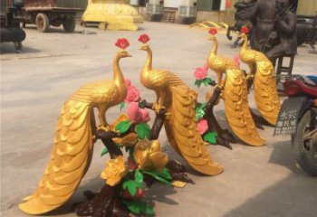 戶外孔雀擺放批發，景觀雕塑，銅孔雀雕塑生產商