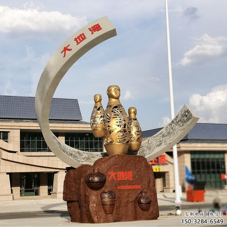 房地產(chǎn)酒瓶雕塑，仿古景觀雕塑，噴砂制造