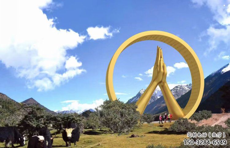 佛手雕塑常用，景觀概念，不銹鋼佛手雕塑廠家