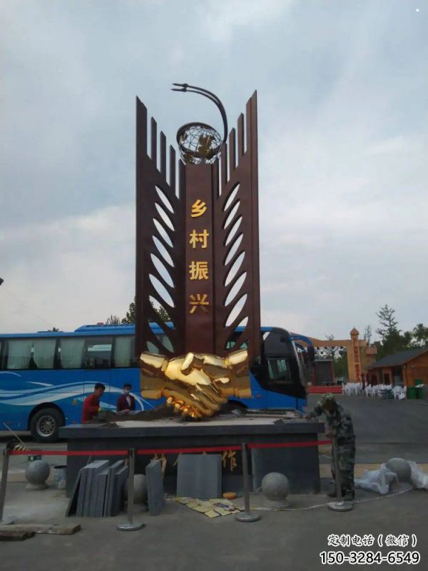 握手雕塑生產商，地標擺件，不銹鋼握手雕塑生產