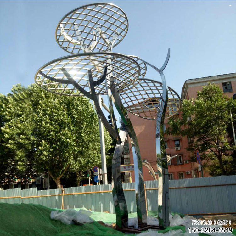蘑菇樹雕塑供給，戶外雕塑，不銹鋼楓葉雕塑選用
