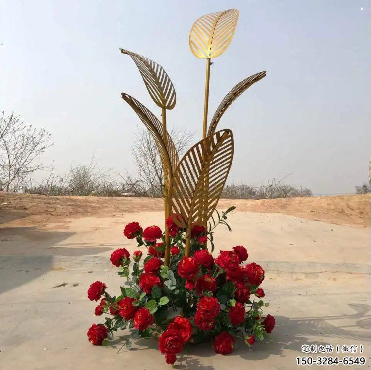 芭蕉葉雕塑定價，拉絲工藝，不銹鋼芭蕉葉雕塑制作