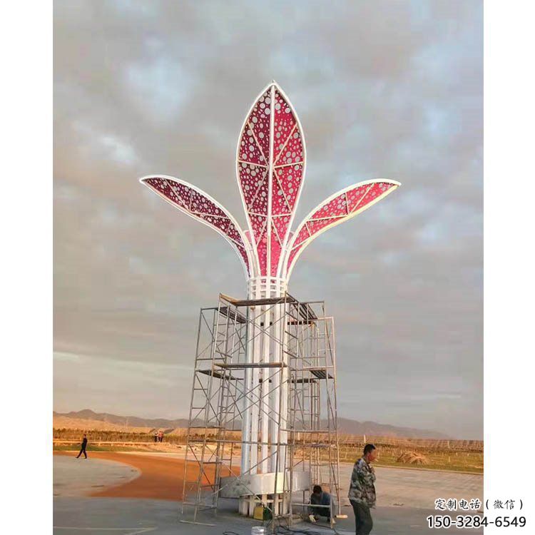 樹葉雕塑精選，彩鋼制作，園林烤漆樹葉雕塑標準