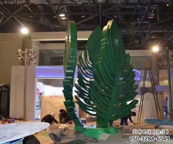樹葉雕塑定制，城市裝飾，鐵藝樹葉雕塑廠家承接