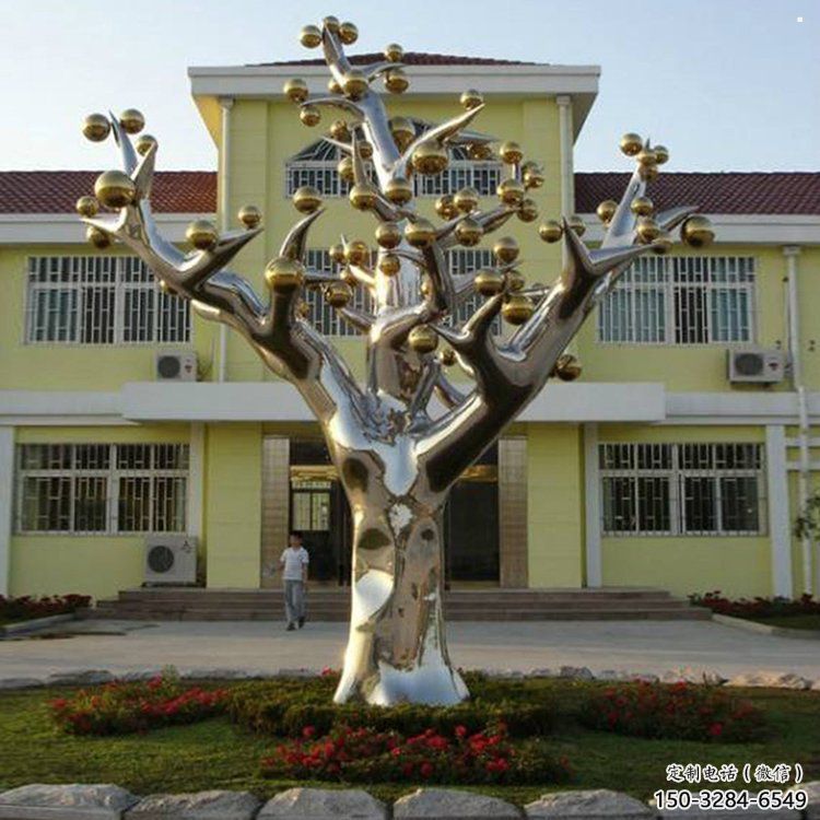樹干雕塑供需，室外軟裝，藝術不銹鋼樹干雕塑指用