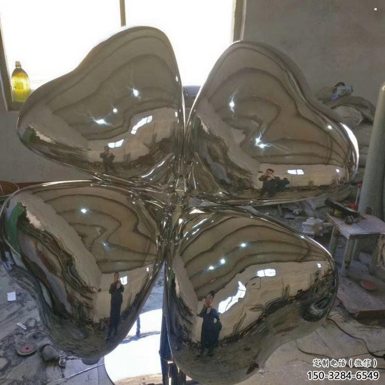 四葉草雕塑制造，廣場雕塑，不銹鋼四葉草雕塑訂做