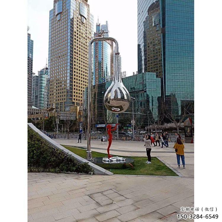 水滴雕塑通用，街景小品，鏡面水滴雕塑制造廠家
