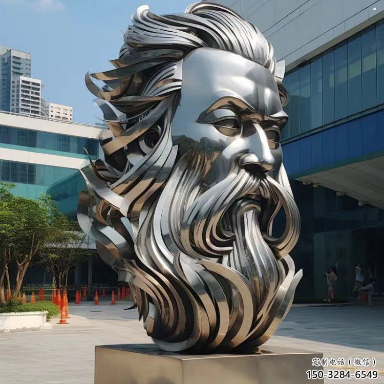 白鋼人頭像雕塑制造，歐式風(fēng)格，鏡面人頭像雕塑廠(chǎng)家供給