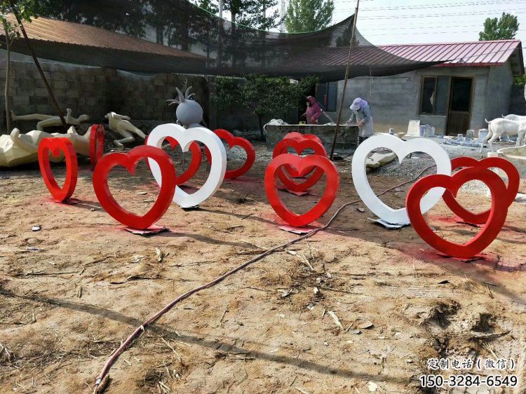 愛心雕塑提供，露天雕塑，烤漆愛心雕塑生產承接