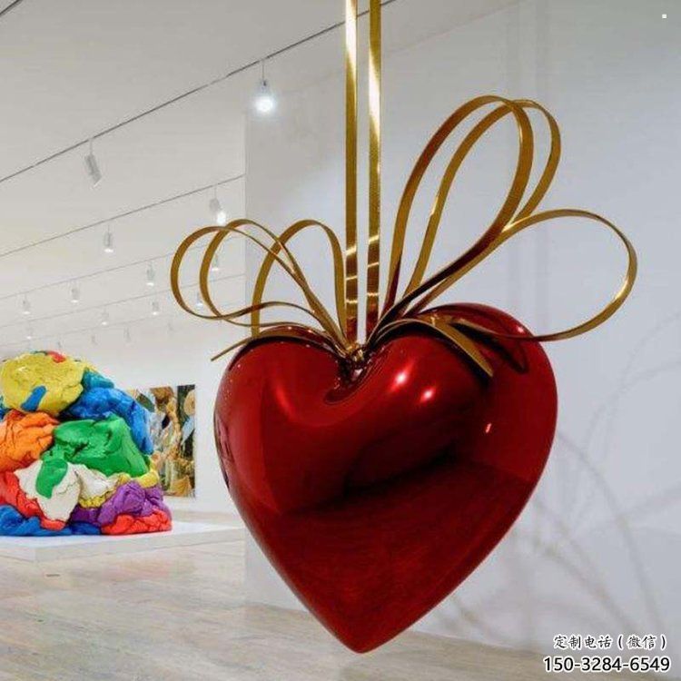 心形球雕塑定制制造，歐式風格，烤漆心形球雕塑供給