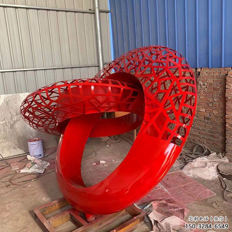 雙環(huán)雕塑預(yù)定，城區(qū)小品，不銹鋼雙環(huán)雕塑制造商