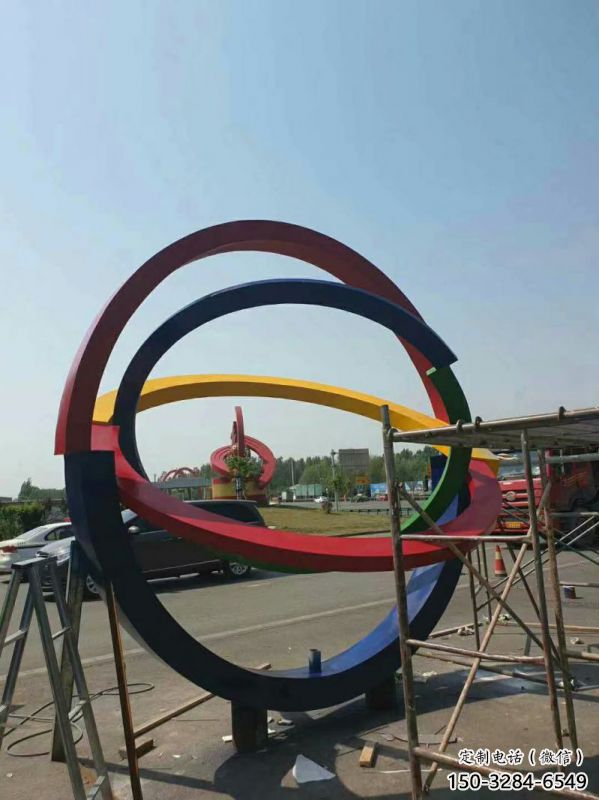 雙環(huán)雕塑制造，歐式風(fēng)格，不銹鋼雙環(huán)雕塑廠家定價(jià)