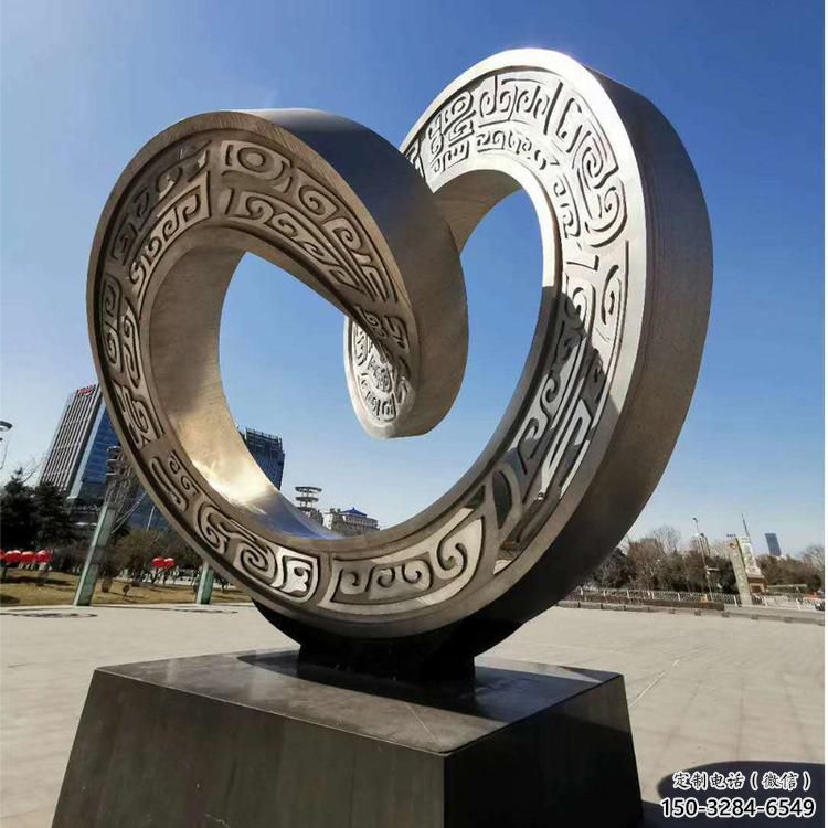 大型雙環(huán)雕塑常用，戶外擺放，不銹鋼雙環(huán)雕塑專供