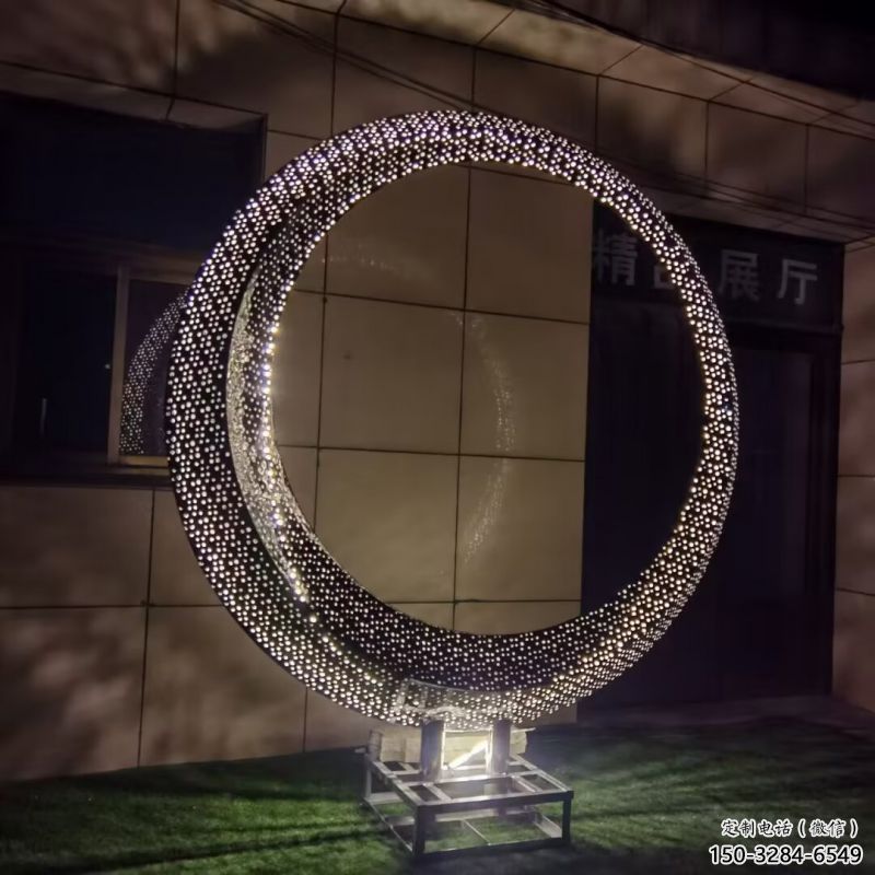 圓環雕塑通用，街道標識，燈光圓環雕塑承接
