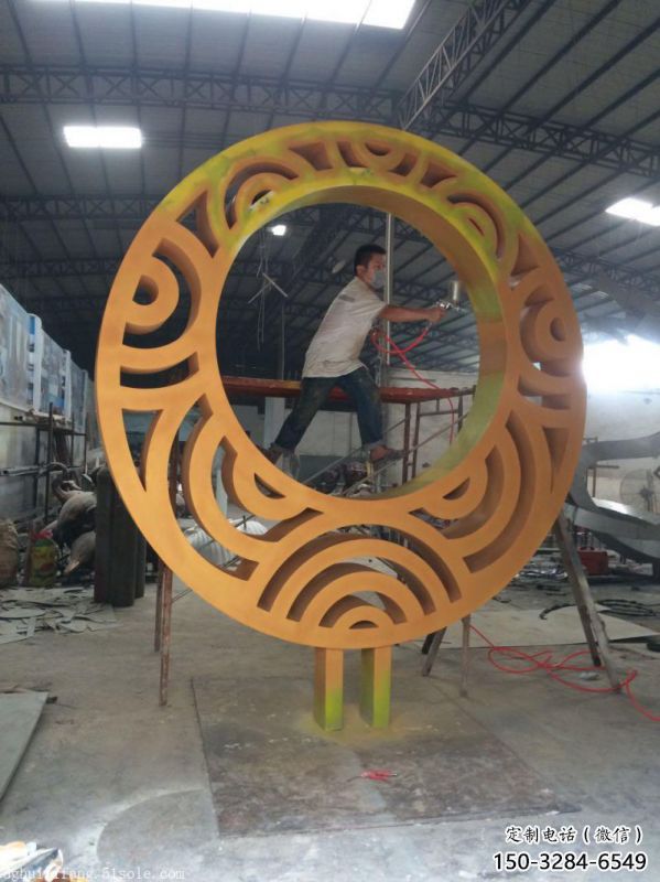 房地產圓環雕塑，仿古景觀雕塑，噴砂制造