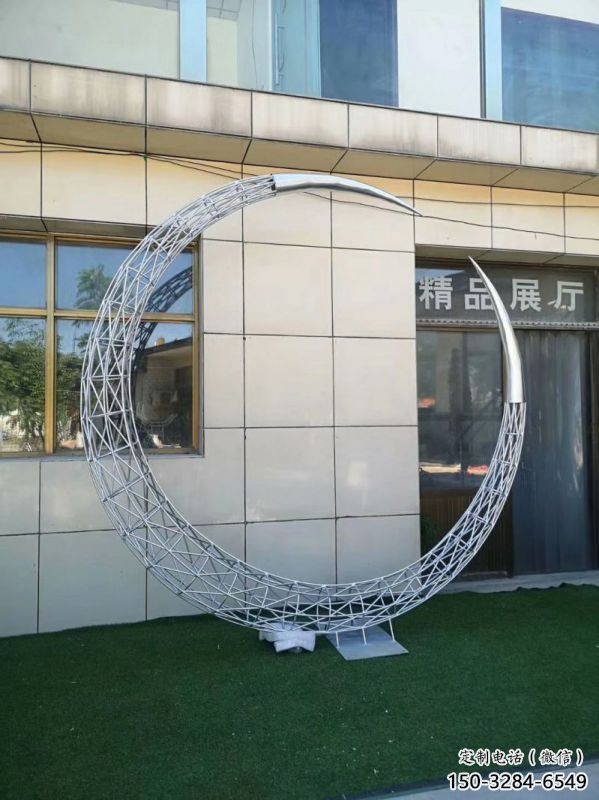 抽象圓環(huán)雕塑預(yù)定，校園雕塑，鏤空?qǐng)A環(huán)雕塑承接