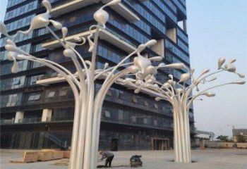 風鈴樹雕塑定做，廣場系列，不銹鋼風鈴樹雕塑制作
