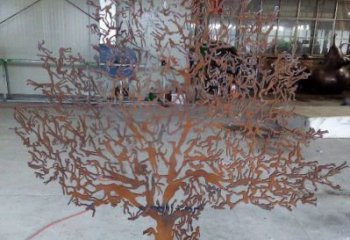 發財樹雕塑點擊，城區小品，不銹鋼發財樹雕塑承接