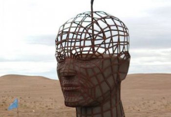 鐵藝人頭像雕塑常用，鋼管組合，鏤空抽象人頭像雕塑定價(jià)