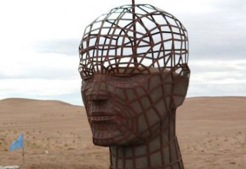 鐵藝人頭像雕塑專(zhuān)供，地標(biāo)擺件，鏤空人頭像雕塑訂做