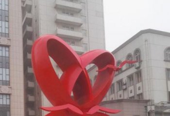 雙心雕塑制造商，城區小品，不銹鋼雙心雕塑定制