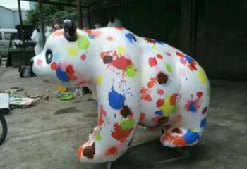 彩繪熊貓雕塑定價(jià)，街頭雕塑，烤漆彩繪熊貓雕塑定價(jià)