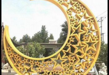 大型月亮雕塑常用，戶外擺放，不銹鋼月亮雕塑專供廠家