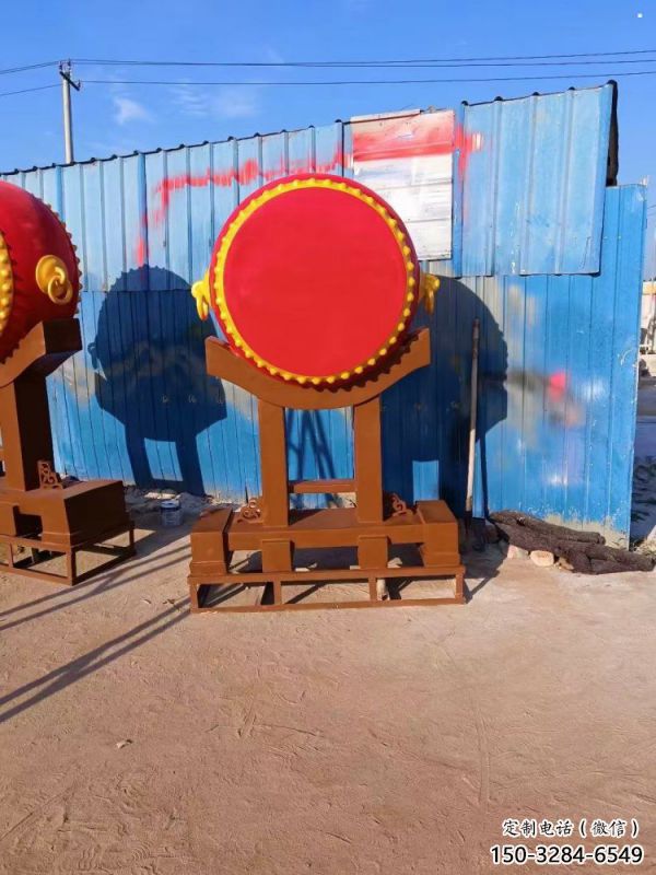 鑼鼓雕塑工程制作，城市雕塑，不銹鋼鑼鼓雕塑專供