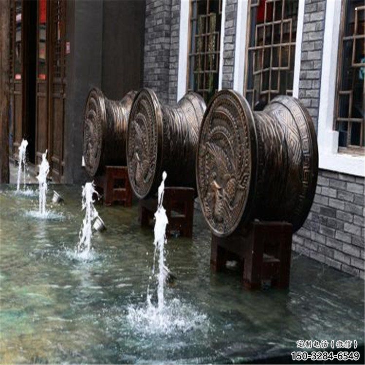 中式銅鼓雕塑批發，廣場系列，商場銅鼓雕塑供需