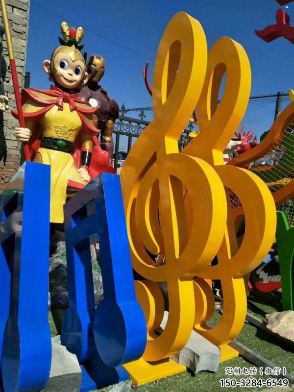 音樂(lè)符號(hào)雕塑制作選用，景區(qū)案例，烤漆彩繪雕塑制造商