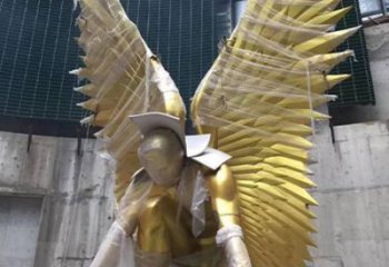 雕塑鳥翅景觀制造，街景小品，不銹鋼鳥翅雕塑優價