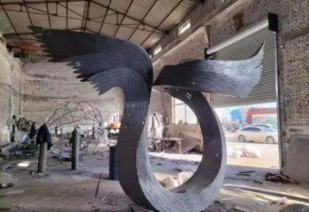 鋼結構鳥翅雕塑指用，景觀雕塑，不銹鋼鳥翅雕塑點擊