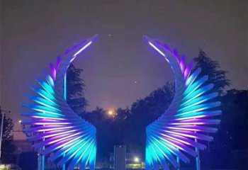 金屬天使之翼雕塑制造商，鋼管組合，公共翅膀雕塑優選