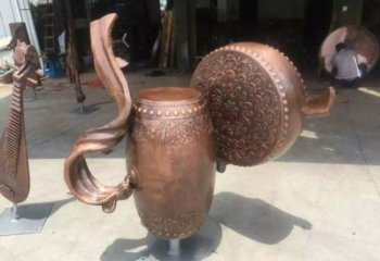 銅鼓雕塑專供，美陳雕塑，社區銅鼓雕塑預定