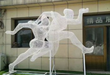 池州鏤空體育雕塑供求，白鋼構件，鐵藝人物雕塑觀賞型