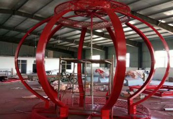 天水景觀燈籠雕塑優選，陸地擺件，園林不銹鋼燈籠雕塑供應