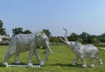 潮州鏤空大象雕塑制造商，動物擺件，透雕大象雕塑定制