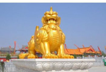 江門廣場(chǎng)貔貅雕塑，動(dòng)物彩繪雕塑，抽象效果