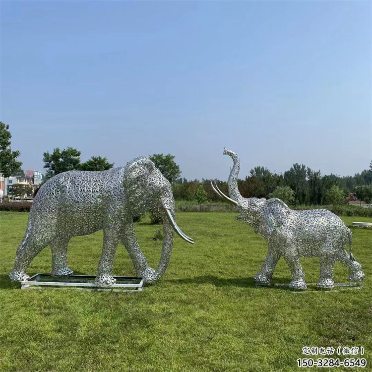 邯鄲鏤空大象雕塑制造商，動(dòng)物擺件，透雕大象雕塑定制