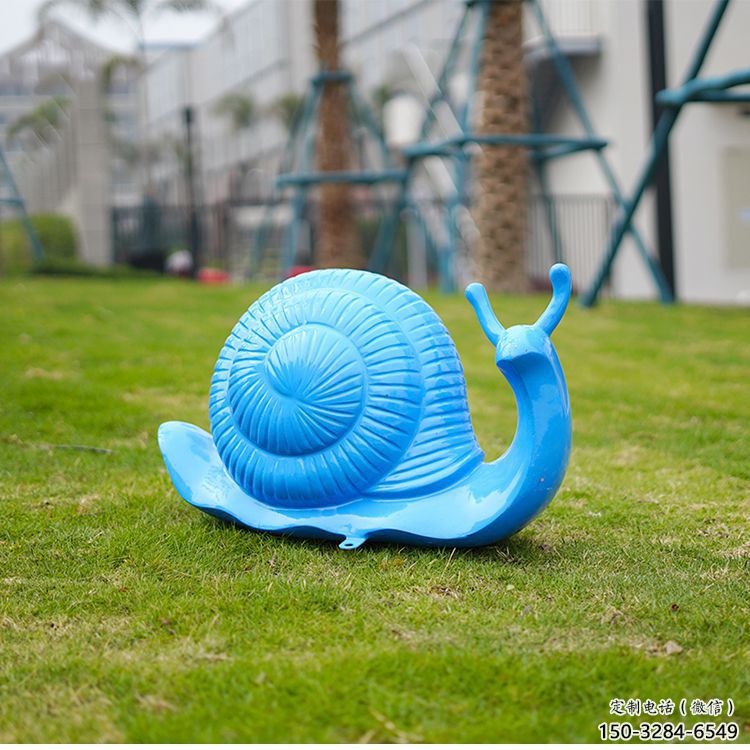 新樂彩繪蝸牛雕塑廠家，園林動物小品，玻璃鋼蝸牛雕塑生產