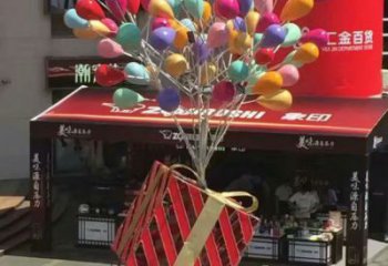 黃岡氣球樹雕塑承接，美陳雕塑，玻璃鋼氣球樹雕塑制造