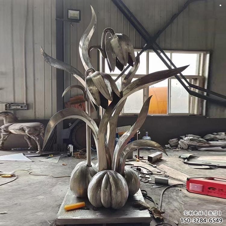 新余木棉花雕塑制造商，城市雕塑，不銹鋼木棉花雕塑廠家