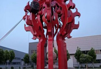 長(zhǎng)春火球雕塑，精神堡壘火球雕塑落地展示