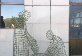 白城鏤空孝道雕塑通用，街景小品，鐵藝洗腳雕塑制造