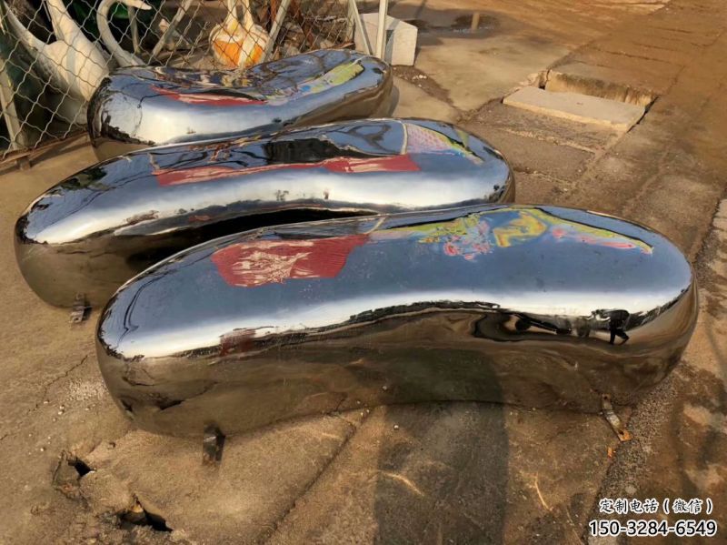 萍鄉坐凳雕塑，小區園林雕塑，不銹鋼鏡面效果