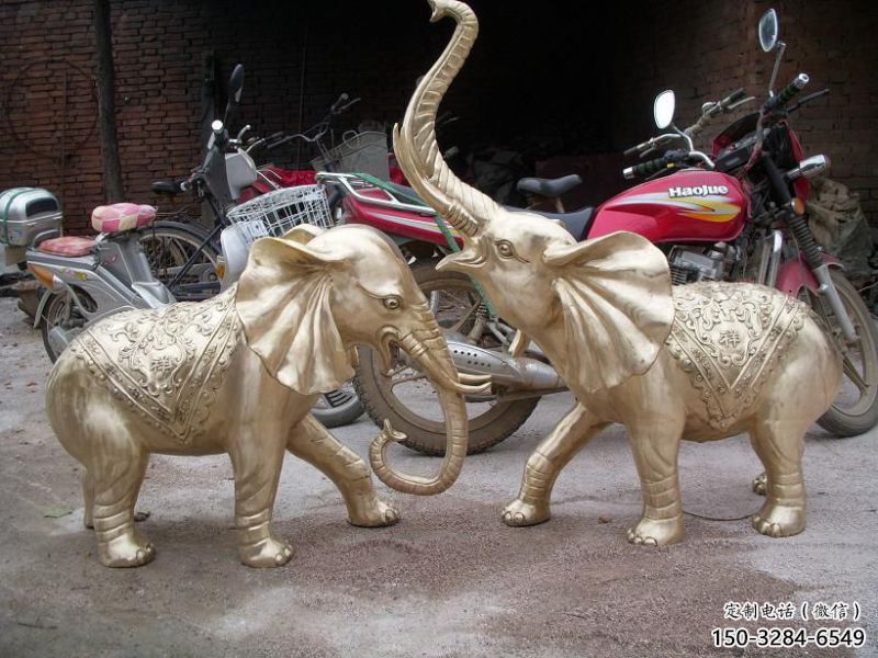 西湖大象雕塑制造商，小區(qū)擺件，銅大象雕塑提供