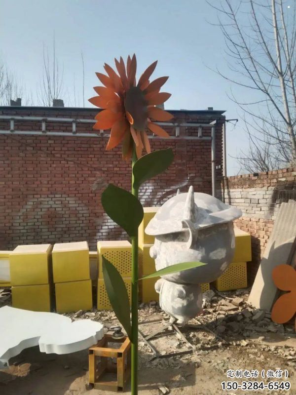 葫蘆島太陽(yáng)花雕塑工程，美陳雕塑，玻璃鋼太陽(yáng)花雕塑廠(chǎng)家