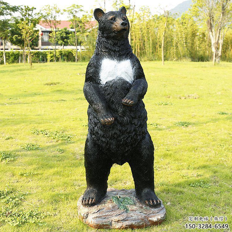 烏蘭察布街道黑熊雕塑，仿真動(dòng)物雕塑，古銅效果