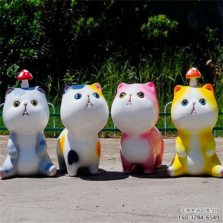 興安盟房地產(chǎn)貓咪雕塑，仿古動(dòng)漫雕塑，公園動(dòng)物制造